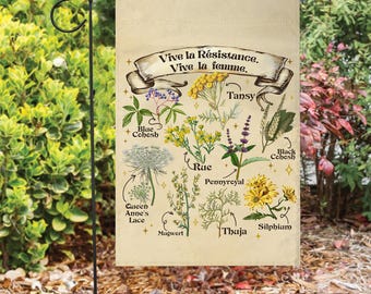 Vive La Resistance Garden Flag, Reproductive Herbs Feminist Yard Sign, Women's Rights Flag, Resistance Garden Sign, Liberal Leftist Banner