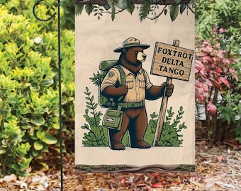 Resist Bear Anti-Trump Garden Flag, Subtle F*ck Trump Garden Flag, Foxtrot Delta Tango Flag, Subtle FDT Flag, Democrat Gift