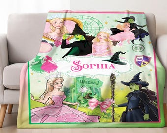 Wicked Change For Good Blanket, Defy Gravity Broomstick Magic Wand, Wizard Movie, Wicked Musical Fan Gift, Wizard Blanket