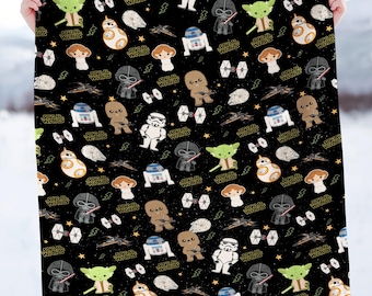 StarWars Characters Blanket, Galaxy's Edge StarWars Birthday Boy, Blanket Birthday Gift, May The Force be With You Family Home Decor