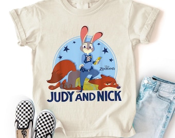 Judy And Nick Zootopia Shirt, Disneyland Zootopia Movie 2 Characters Vintage Shirt,Disneyland Family Shirt, Magic Kingdom