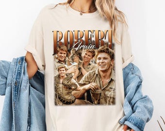 T-shirt Vintage Robert Irwin - Hommage Au Gardien De Zoo, Taille L, Noir, Personnalisable, Neuf Avec étiquettes