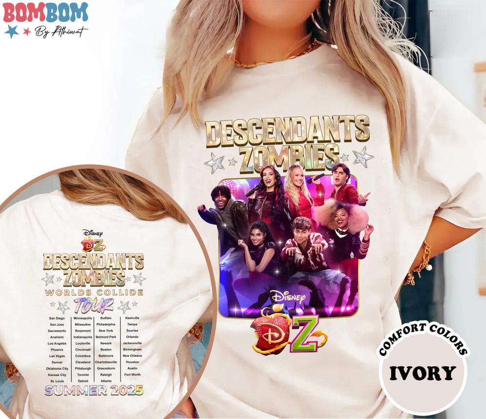 Descendants Zombies Shirt, Descendants Zombies Worlds Collide Tour T-Shirt, Disneyland Vacation Trip Gift 2025 Wintertee Way