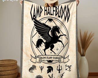 Camp Halfblood Blanket, Percy Jackson Fleece Blanket, Percy Jackson and the Olympians, Rick Riordan Bookish, Greek Mythology Blanket