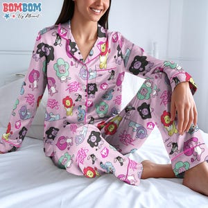 K-Pop Demon Hunters Saja Boys Pjs Set, Saja Boys Pajamas Long Sleeves, Rumi Jinu Mira Zoey Kpop Demon Hunters Sleepwear,Gift For Kpop Lovers
