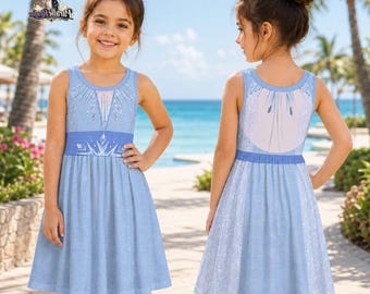 Elsa Princess Summer Dress, Disneyland Elsa Frozen Women Dress, Frozen Princess Beach Dress, Birthday Gift For Her, Cute Girl Dress