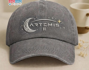 Embroidered Arte.mis II Hat 2026, N.A.S.A Moon Mission Cap, Space Launch Dad Hat, Rocket Program Cap, Astronaut Gift, Minimalist Space Hat