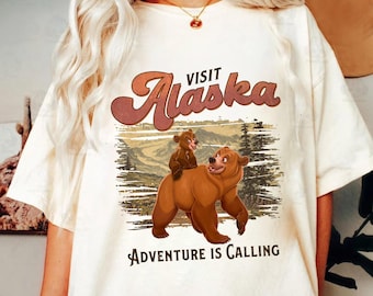 Two-Sided Bear Visit Alaska Adventure Is Calling Vintage Shirt, Disneyfamily Matching Comfort Colors Tee,Disneyland Vacation 2026 Trip Shirt