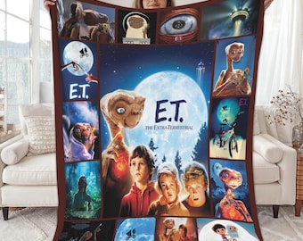 E.T. The Extra Terrestrial Fleece Blanket, E T Throw Blanket For Bed Couch Sofa, Christmas Gifts, Movie Blanket
