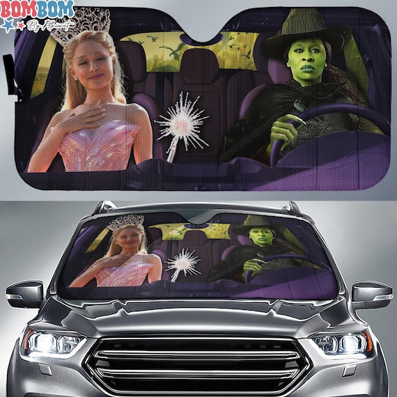 The Wicked Car Sun Shade, Elphaba and Glinda Car Sun Shade, Wicked the Musical, Wicked Movie Gifts, Wicked Fans Car Accessories