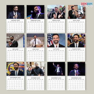 Zohran Mamdani NYC Mayor 2026 Calendar | Turn the Volume Up Calendar | Mamdani NYC 2026 | Progressive Liberal Democracy Patriotic Calendar
