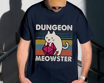 Dungeons And Dragons DnD Lovers Cat Lovers Dungeon Master Dungeon Meowster Shirt, Funny Dnd Dungeon Master Gift for Cat Lovers