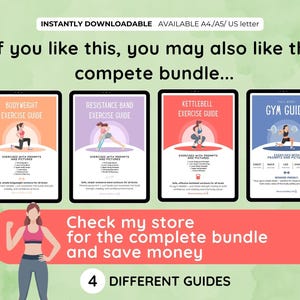 Gym Workout Guide Printables | 5 Workout Exercise Charts for Each Muscle Group | Strength & Fitness Planner | Instant Download | Gym guide image 9