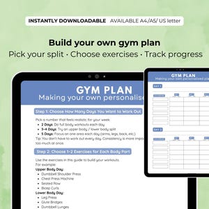 Gym Workout Guide Printables | 5 Workout Exercise Charts for Each Muscle Group | Strength & Fitness Planner | Instant Download | Gym guide image 5