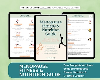 Menopause Fitness Ernährungsratgeber, Kraftworkout, Essensplan (Digital PDF)