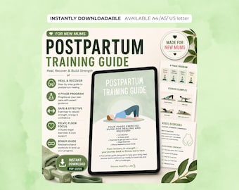 Plan d'entraînement post-partum | Guide de remise en forme numérique pour les nouvelles mamans | Récupération du tronc et de la force | Guide de remise en forme pour nouvelle maman