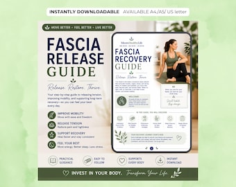 Faszien-Release-Anleitung | Schaumstoffrollen- und Stretching-Routine | Ganzkörper-Verspannungen Relief Digitaler Download
