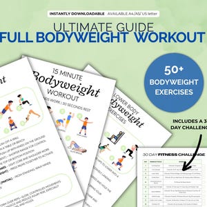Ultimate bodyweight exercise printables, 30 day bodyweight challenge, Bodyweight exercises for beginners, Printable exercise planner