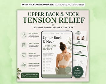 Upper Back and Neck Tension Relief Guide | Stretching & Mobility Routine PDF Printable