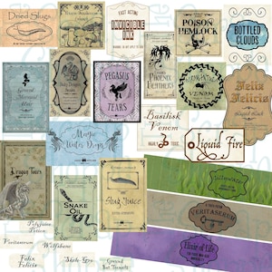 27 étiquettes de potions imprimables inspirées des sorciers