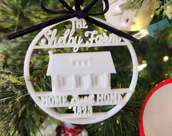 Custom House Ornament with Name and Year