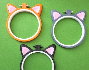 3D Printed Cat Ears Embroidery Hoops