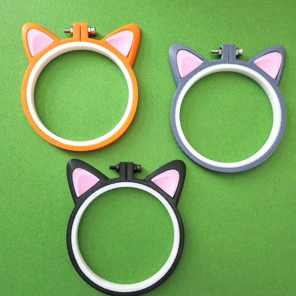 3D Printed Cat Ears Embroidery Hoops