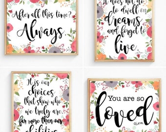 Harry Potter Quote Watercolor Prints