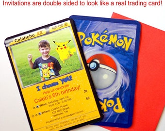 Pokémon EX Custom PRINTABLE Birthday Invitation with PHOTO