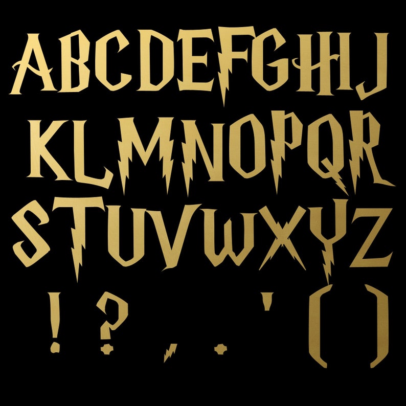 Harry Potter Inspired Gold PRINTABLE Letters Etsy