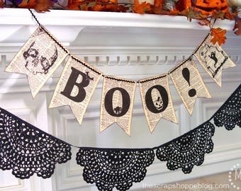 Printable Book Page BOO Banner