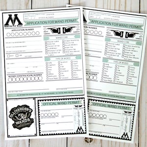 Wizard Inspired PRINTABLE Wand Permits image 1