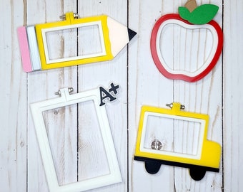 3D Printed School Embroidery Hoops - Apple, Bus, Pencil, Notebook Paper, Teacher Gifts