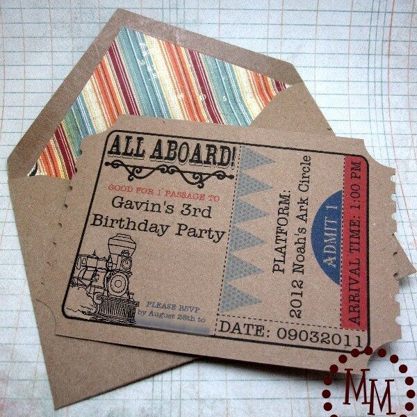 Train Ticket Custom Printable Birthday Invitation - Etsy