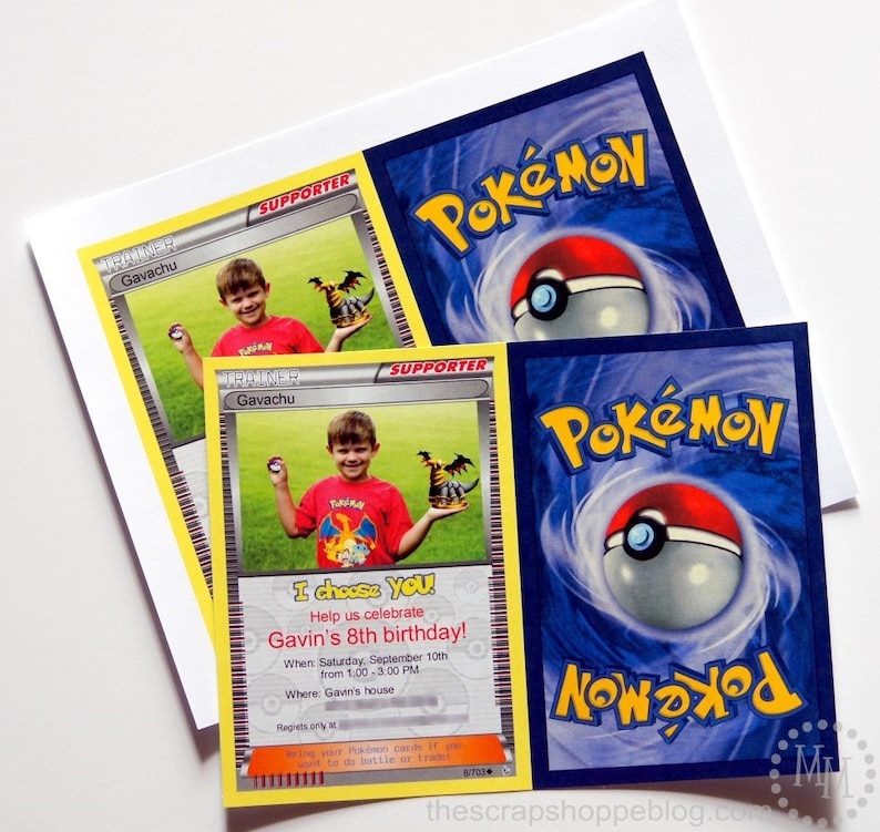 Pokémon Custom PRINTABLE Birthday Invitation with PHOTO image 5