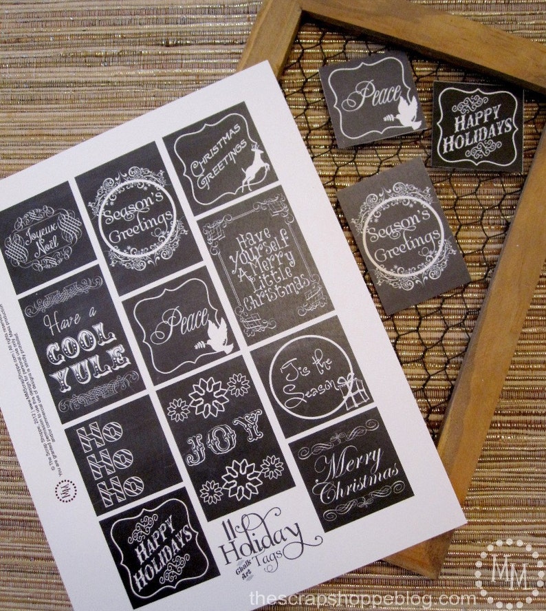 Christmas Chalkboard Gift Tags Printable Etsy