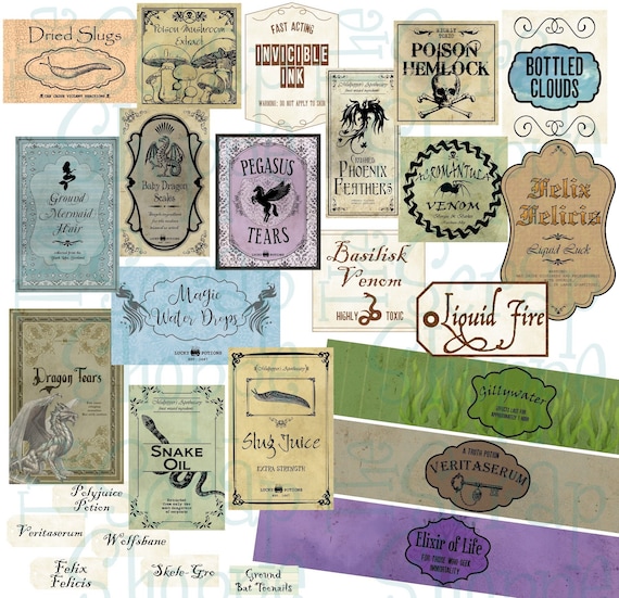 HARRY POTTER DRINK LABELS - Over the Big Moon