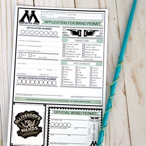 Wizard Inspired PRINTABLE Wand Permits - Etsy UK