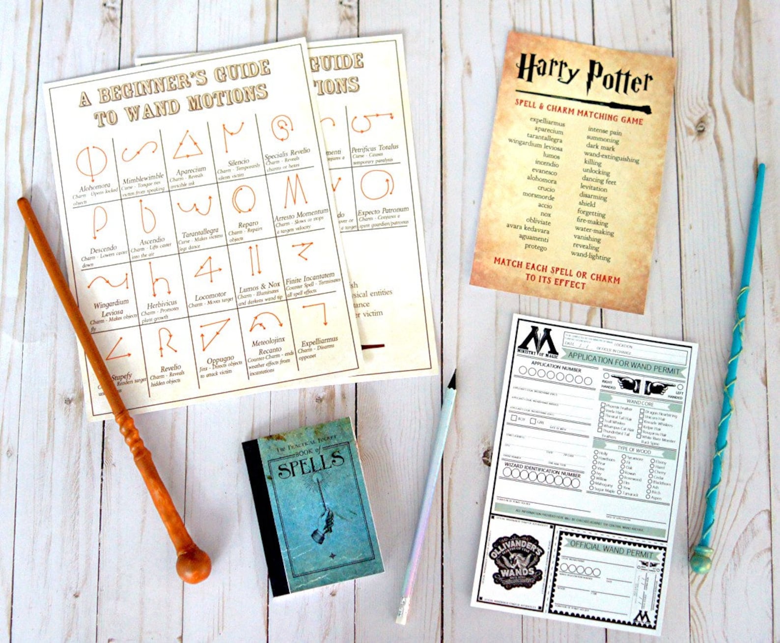 Wizard Inspired PRINTABLE Wand Permits - Etsy
