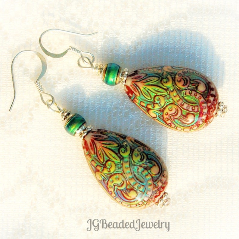 Mood Earrings, Color Changing Beaded Mood Jewelry, Unique Colorful Earrings image 4