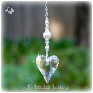 Herz Swarovski Kristall Suncatcher, Perlen, Rückspiegel Auto Anhänger, Prisma Suncatcher, Deckenleuchte Ventilator Ziehkette