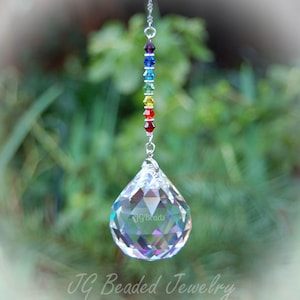 Rainbow Prism Suncatcher, Chakra Crystal, Rearview Mirror Car Charm, Hanging Window Decoration, Crystal Ball, Swarovski Crystal