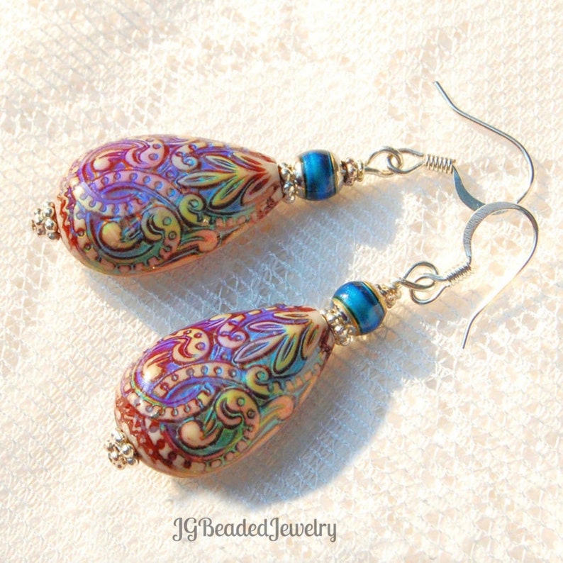 Mood Earrings, Color Changing Beaded Mood Jewelry, Unique Colorful Earrings image 3