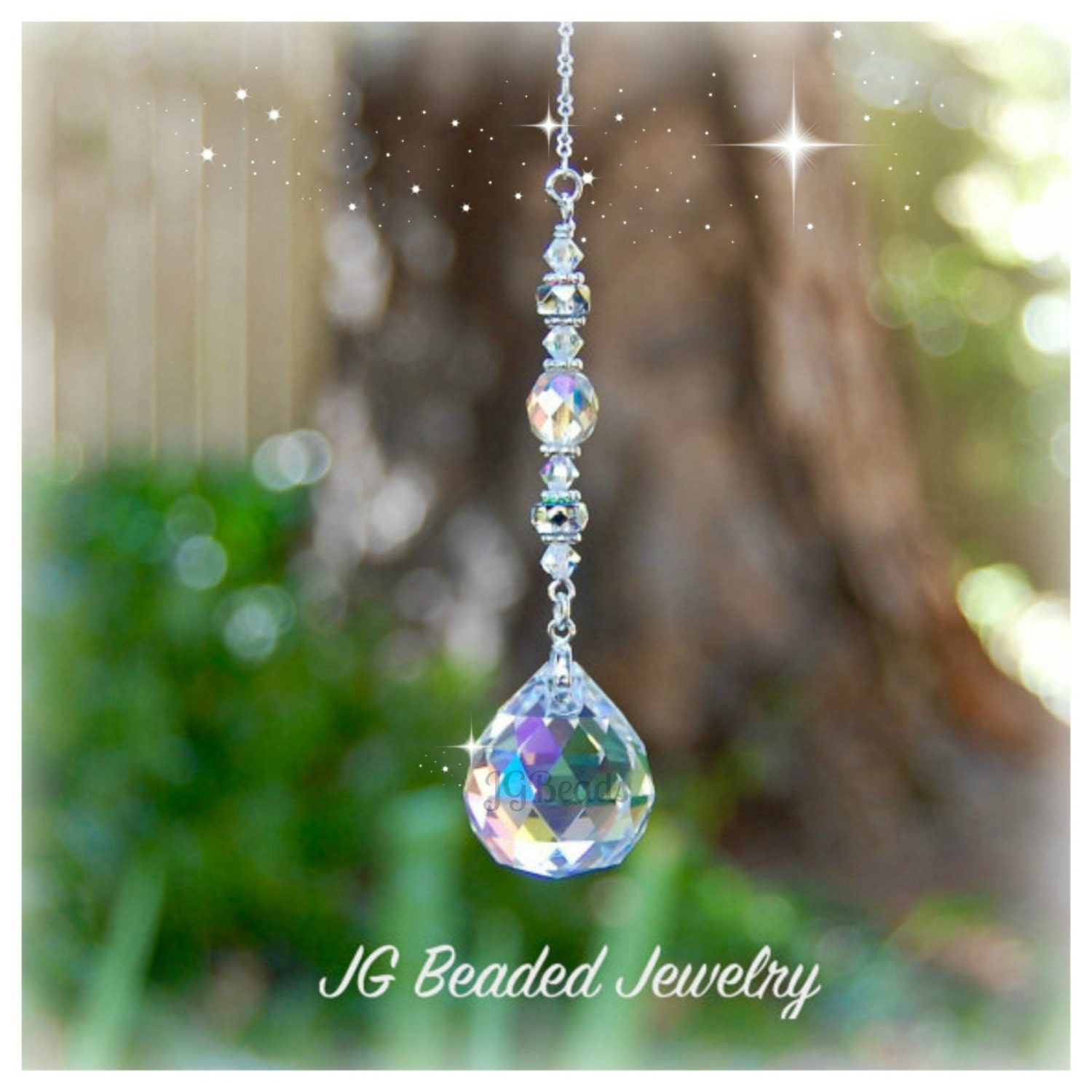 Ceiling Decor Aurora Feng Shui Faceted Prism Chandelier Pendant