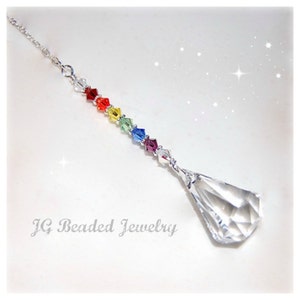 Rainbow Swarovski Raindrop Prism Crystal Suncatcher, Rearview Mirror Car Charm, Window Crystal, XIRIUS