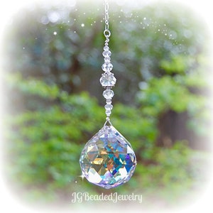 Large Rainbow Prism Beaded Crystal Suncatcher, Window Decoration, Sun Room, Home Decor