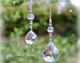 Prism Crystal Ceiling Light Fan Pull Set