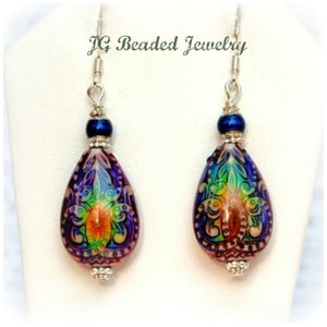 Mood Earrings, Color Changing Beaded Mood Jewelry, Unique Colorful Earrings image 1