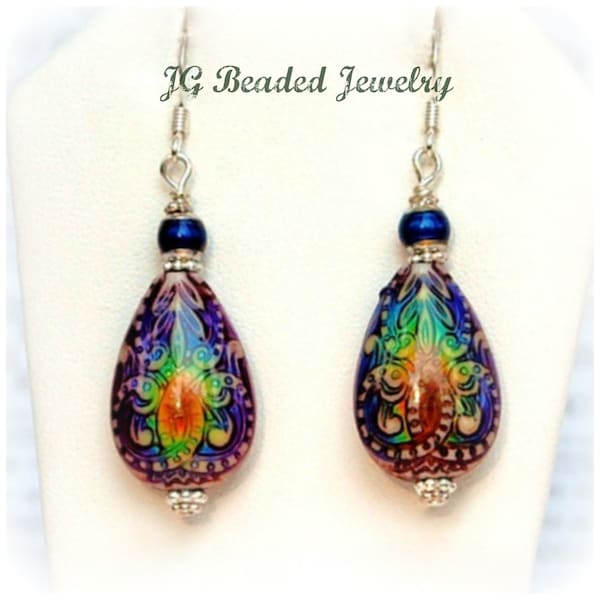 Mood Earrings, Color Changing Beaded Mood Jewelry, Unique Colorful Earrings