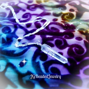 Clear Quartz Crystal Necklace, 18 Inch Quartz Crystal Point Wire Wrapped Necklace, Gemstone Necklace, Healing Crystal